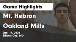 Mt. Hebron  vs Oakland Mills  Game Highlights - Jan. 17, 2020