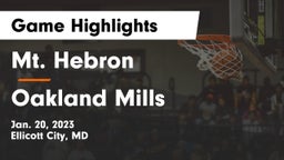 Mt. Hebron  vs Oakland Mills  Game Highlights - Jan. 20, 2023