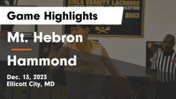 Mt. Hebron  vs Hammond Game Highlights - Dec. 13, 2023