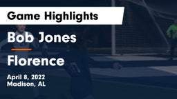 Bob Jones  vs Florence  Game Highlights - April 8, 2022