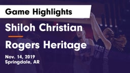 Shiloh Christian  vs Rogers Heritage  Game Highlights - Nov. 14, 2019