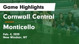 Cornwall Central  vs Monticello  Game Highlights - Feb. 4, 2020