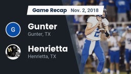 Recap: Gunter  vs. Henrietta  2018