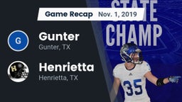 Recap: Gunter  vs. Henrietta  2019