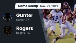 Recap: Gunter  vs. Rogers  2019