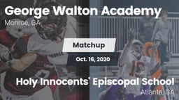 Matchup: George Walton  vs. Holy Innocents' Episcopal School 2020