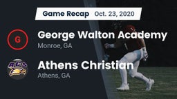 Recap: George Walton Academy  vs. Athens Christian  2020