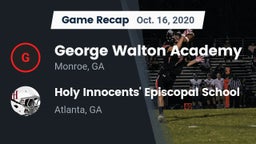 Recap: George Walton Academy  vs. Holy Innocents' Episcopal School 2020