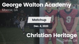 Matchup: George Walton  vs. Christian Heritage  2020