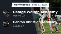 Recap: George Walton Academy  vs. Hebron Christian Academy  2021
