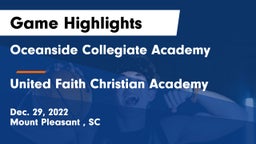 Oceanside Collegiate Academy vs United Faith Christian Academy  Game Highlights - Dec. 29, 2022