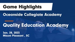 Oceanside Collegiate Academy vs Quality Education Academy Game Highlights - Jan. 28, 2023