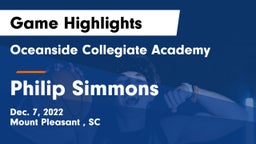 Oceanside Collegiate Academy vs Philip Simmons  Game Highlights - Dec. 7, 2022