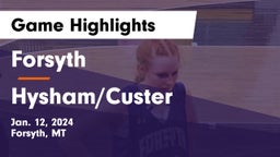 Forsyth  vs Hysham/Custer  Game Highlights - Jan. 12, 2024