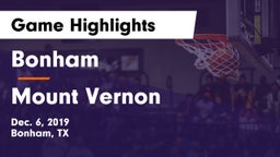 Bonham  vs Mount Vernon  Game Highlights - Dec. 6, 2019