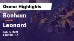 Bonham  vs Leonard  Game Highlights - Feb. 5, 2021