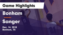 Bonham  vs Sanger  Game Highlights - Dec. 14, 2018