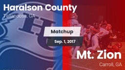 Matchup: Haralson County vs. Mt. Zion  2017