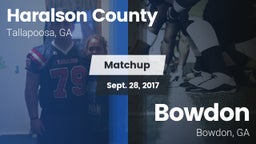 Matchup: Haralson County vs. Bowdon  2017
