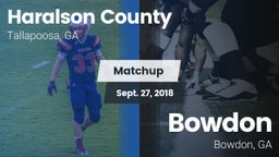 Matchup: Haralson County vs. Bowdon  2018