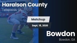 Matchup: Haralson County vs. Bowdon  2020