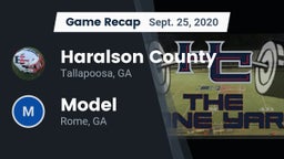 Recap: Haralson County  vs. Model  2020