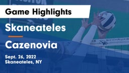 Skaneateles  vs Cazenovia Game Highlights - Sept. 26, 2022