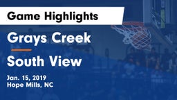 Grays Creek  vs South View  Game Highlights - Jan. 15, 2019