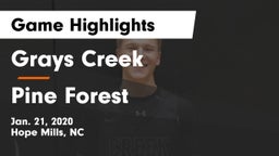 Grays Creek  vs Pine Forest  Game Highlights - Jan. 21, 2020