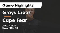 Grays Creek  vs Cape Fear  Game Highlights - Jan. 28, 2020