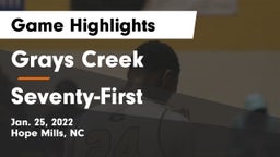 Grays Creek  vs Seventy-First  Game Highlights - Jan. 25, 2022