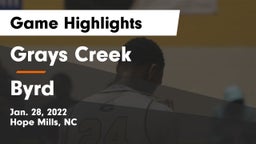 Grays Creek  vs Byrd  Game Highlights - Jan. 28, 2022