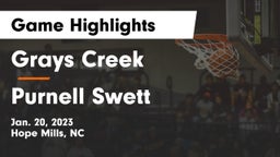 Grays Creek  vs Purnell Swett Game Highlights - Jan. 20, 2023