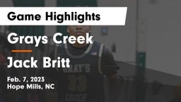 Grays Creek  vs Jack Britt  Game Highlights - Feb. 7, 2023