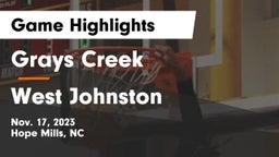 Grays Creek  vs West Johnston  Game Highlights - Nov. 17, 2023