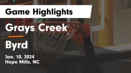 Grays Creek  vs Byrd  Game Highlights - Jan. 10, 2024