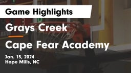 Grays Creek  vs Cape Fear Academy Game Highlights - Jan. 15, 2024