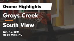 Grays Creek  vs South View 	 Game Highlights - Jan. 16, 2024