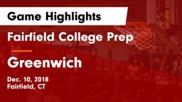 Fairfield College Prep  vs Greenwich  Game Highlights - Dec. 10, 2018
