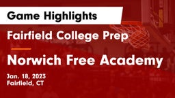 Fairfield College Prep  vs Norwich Free Academy Game Highlights - Jan. 18, 2023