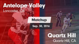 Matchup: Antelope Valley vs. Quartz Hill  2016