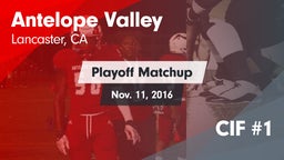 Matchup: Antelope Valley vs. CIF #1 2016