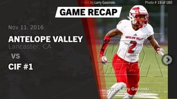 Recap: Antelope Valley  vs. CIF #1 2016