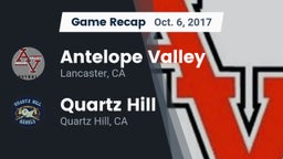 Recap: Antelope Valley  vs. Quartz Hill  2017