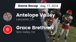 Recap: Antelope Valley  vs. Grace Brethren  2018