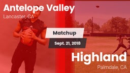 Matchup: Antelope Valley vs. Highland  2018