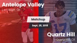 Matchup: Antelope Valley vs. Quartz Hill  2018