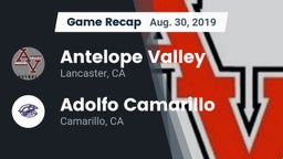 Recap: Antelope Valley  vs. Adolfo Camarillo  2019