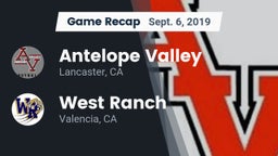 Recap: Antelope Valley  vs. West Ranch  2019