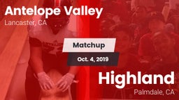 Matchup: Antelope Valley vs. Highland  2019